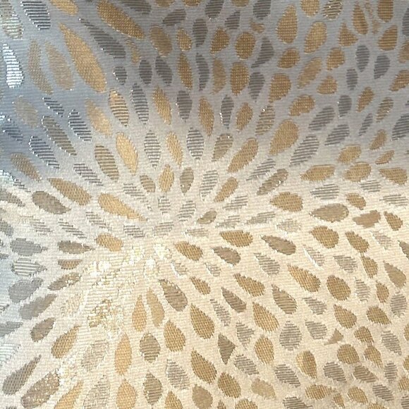Molly Bracken Le Soir SZ S Cream & Pale Gold metallic shift dress formal mod 60s - Picture 9 of 14